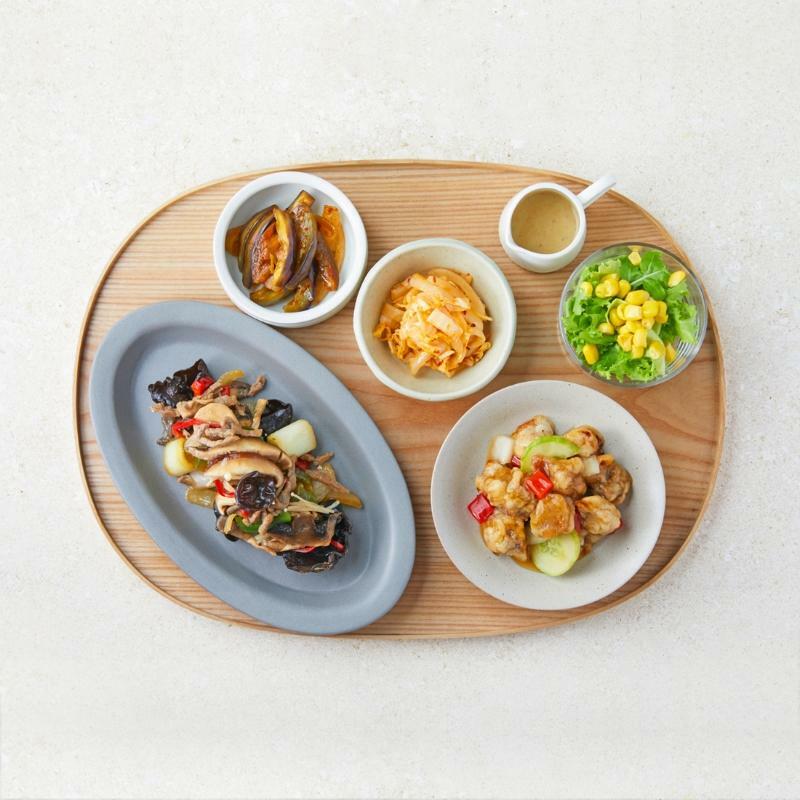 버섯 팔보채&큐브 탕수육 세트