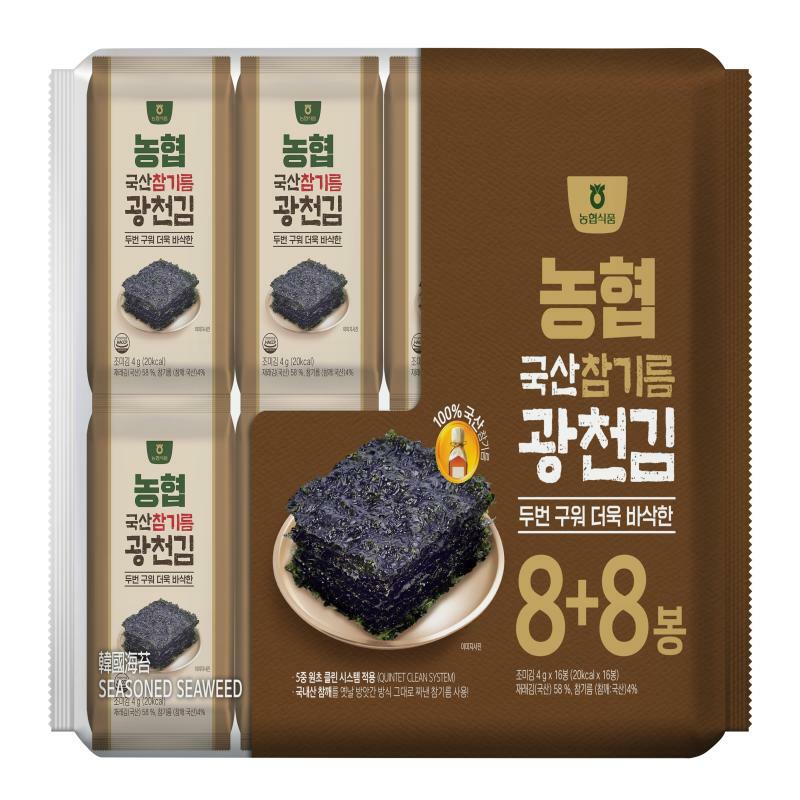 [농협] 국산참기름 광천김 4g*16입(8+8)