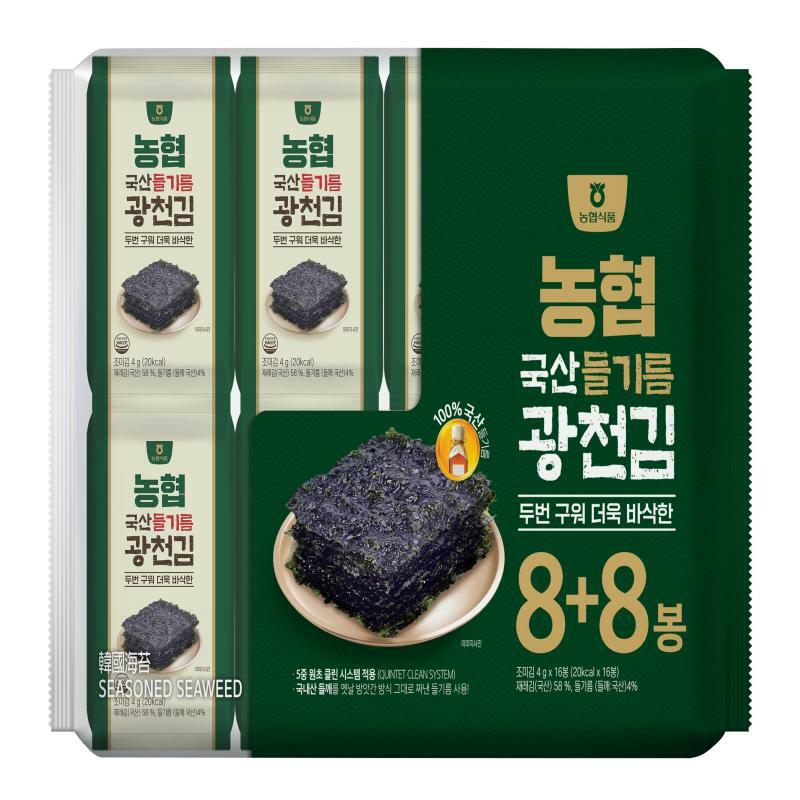 [농협] 국산들기름 광천김 4g*16봉(8+8)