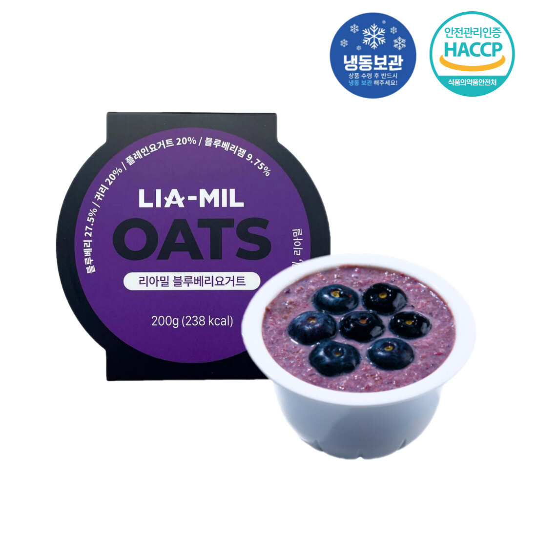 [단백질 디저트] 바로 먹는 퀵 오트밀 리아밀 OATS 블루베리요거트