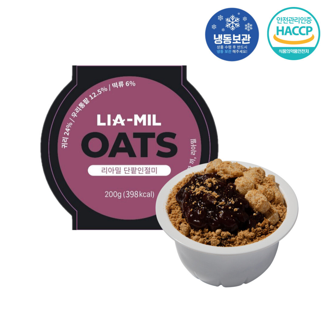 [단백질 디저트] 바로 먹는 퀵 오트밀 리아밀 OATS 단팥인절미
