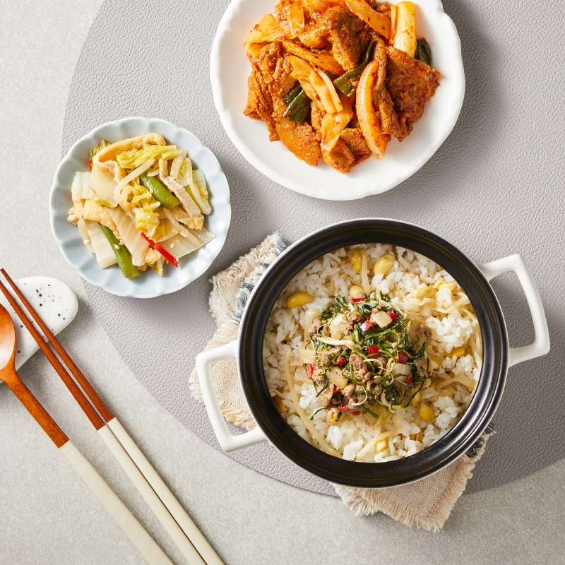 (미사용)[단백질] 녹차제육볶음 & 달래 콩나물밥 330g