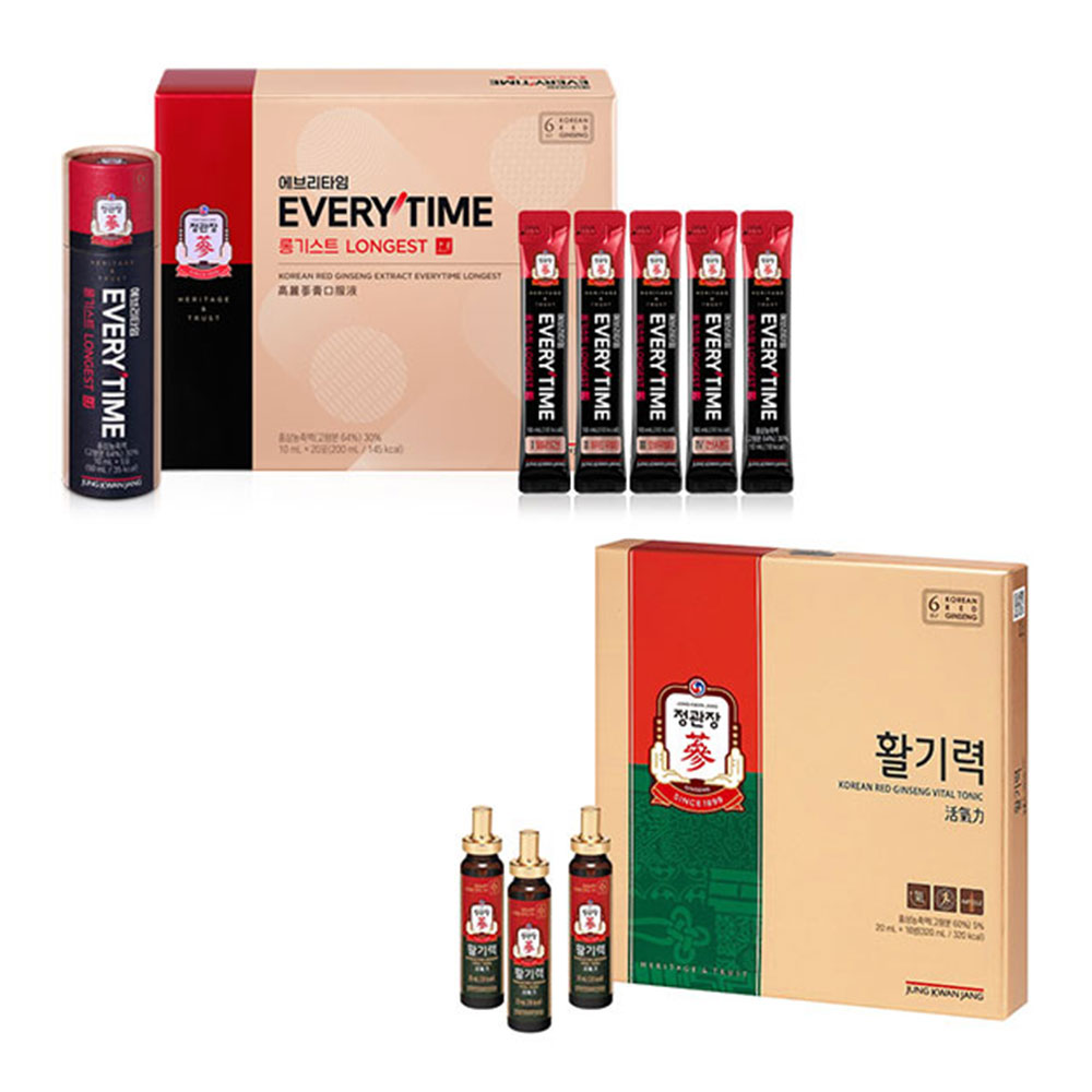[정관장] 홍삼정 에브리타임 롱기스트 10ml x 20포 + 활기력 20ml x 16병
