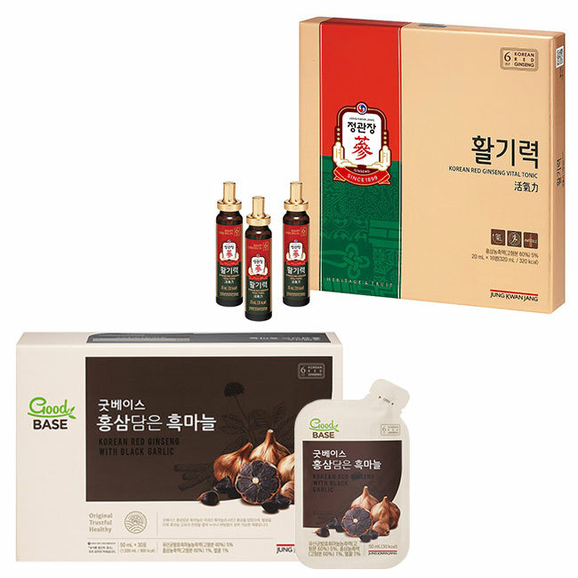 [정관장 공식] 굿베이스 홍삼담은 흑마늘 50ml x 30포 + 활기력 20ml x 16병