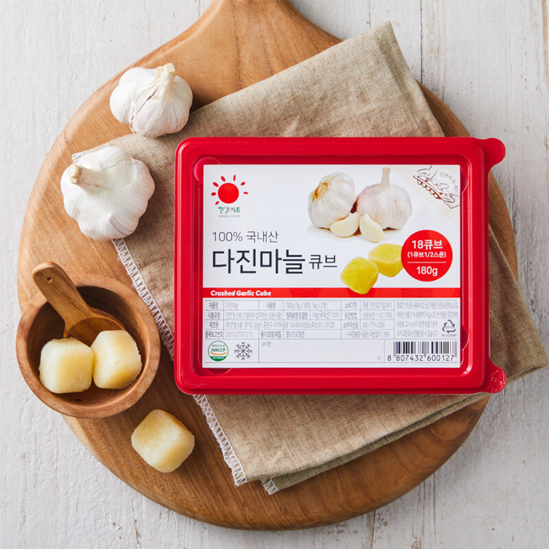 [엔젤식품] 국산 냉동 다진마늘 큐브 180g