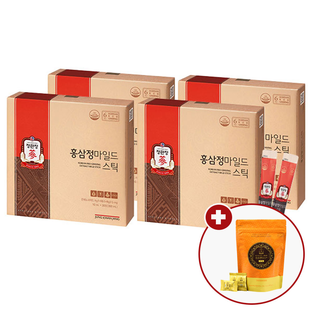 [홍삼캔디 증정] 정관장 홍삼정 마일드스틱 10ml x 30포 4박스 (4개월분)