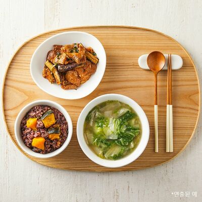 [당뇨식단] 가지 제육 & 얼갈이 된장국 세트