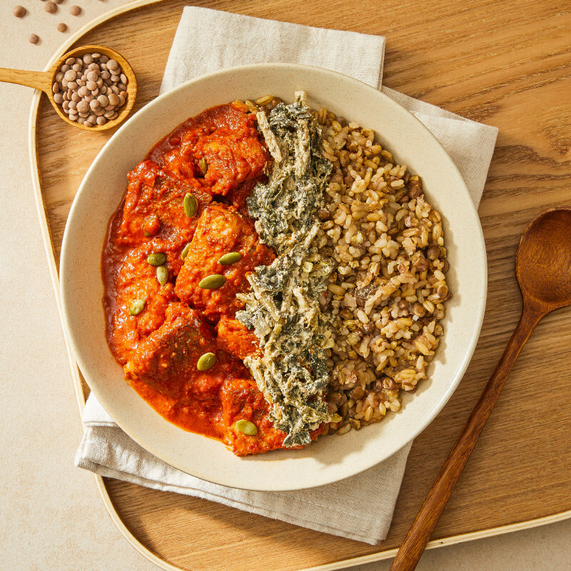 [저속도시락] 매콤 마늘 코다리찜 & 렌틸 귀리밥 283g