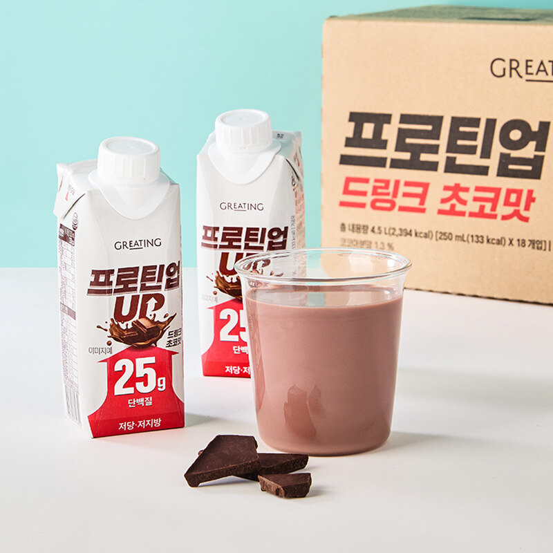 [그리팅] 프로틴업 드링크 초코맛 3개입 (2+1)