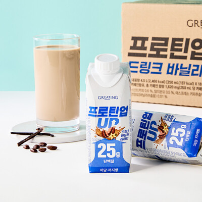 [그리팅] 프로틴업 드링크 바닐라라떼맛 3개입 (2+1)