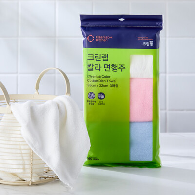 [크린랩] 칼라 면행주 3입