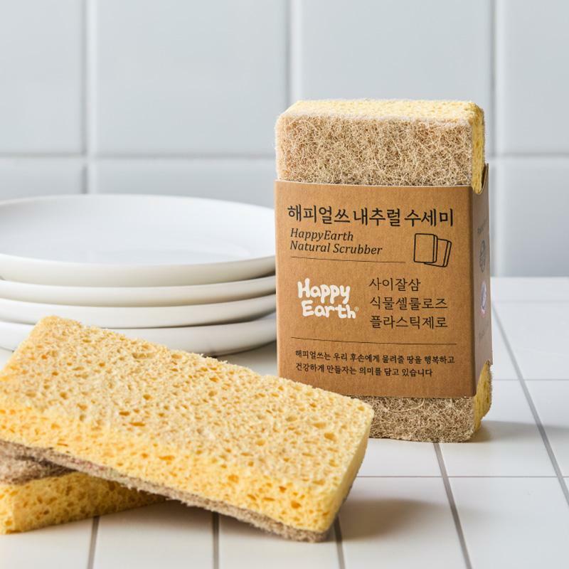 [해피얼쓰] 내추럴 수세미 2개입